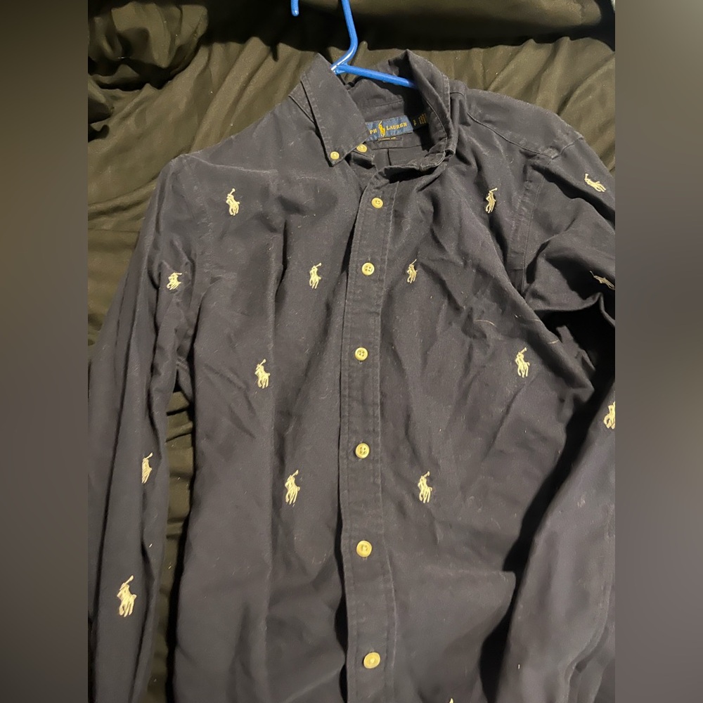 Ralph Lauren Men's Dark Blue Embroidered Shirt